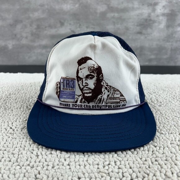 Vintage Mr T Mesh Snapback Trucker Rope Hat OSFA Two Tone Workwear Cap Car - Picture 1 of 10